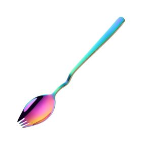 Instant Noodle Fork Multi-Purpose V-Shaped Knife Fork Spoon (Color: Colorful, Type: Tableware)